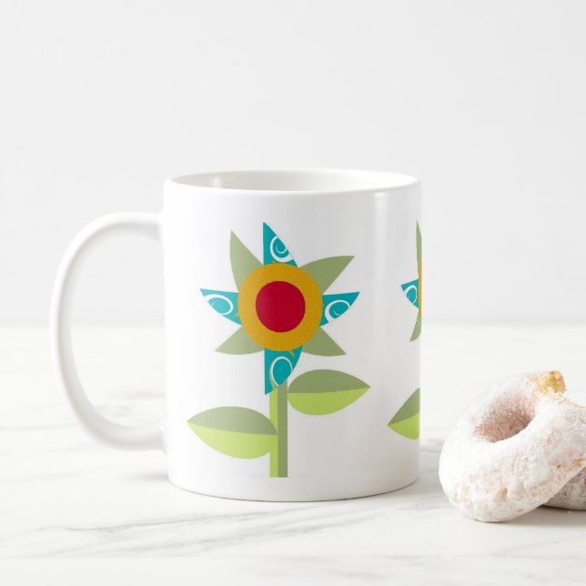 Pinwheel Blume Kaffee Tasse (Mit Donut)