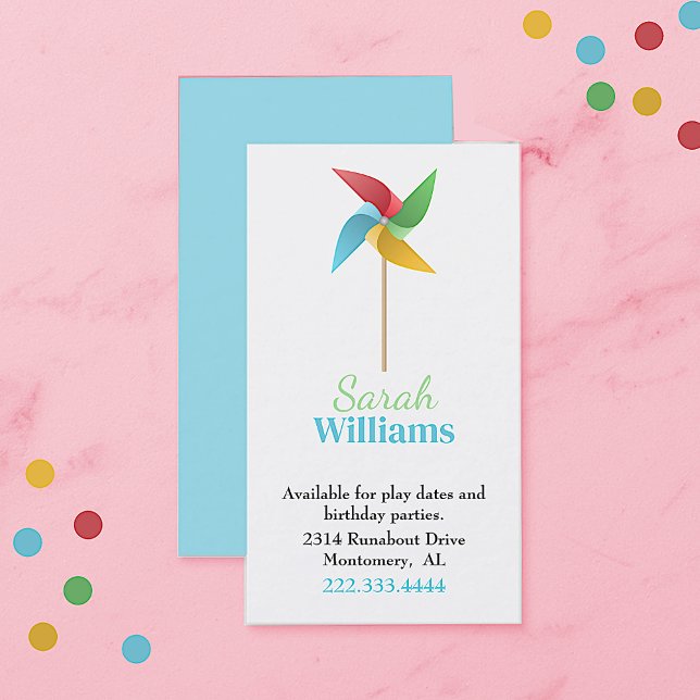 Pinwheel Children Calling Card Telefonnummerkarte (Von Creator hochgeladen)