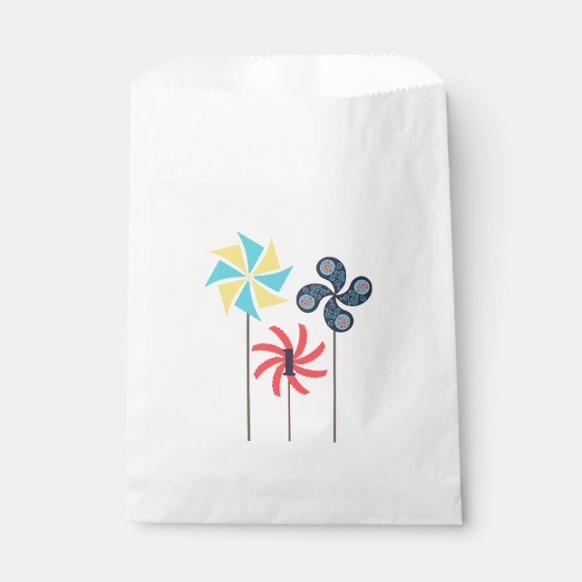Pinwheel Gastgeschenk Bag {Editable Age} Geschenktütchen (Vorderseite)