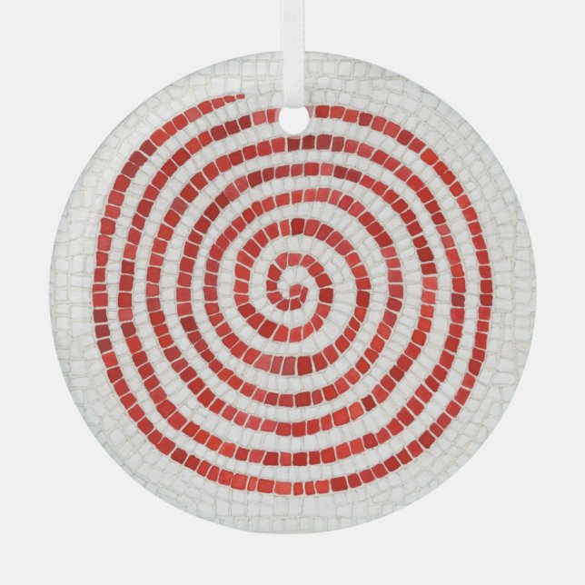 PINWHEEL MOSAIC Glass Circle Ornament (Vorderseite)