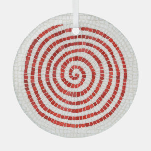 PINWHEEL MOSAIC Glass Circle Ornament Aus Glas