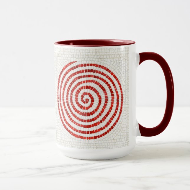 PINWHEEL MOSAIC Tall Maroon Combo Tasse (Rechts)