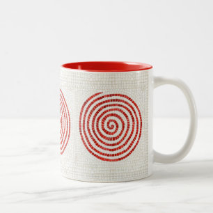 PINWHEEL-MOSAIK Rote Zweifarben-Tasse Zweifarbige Tasse