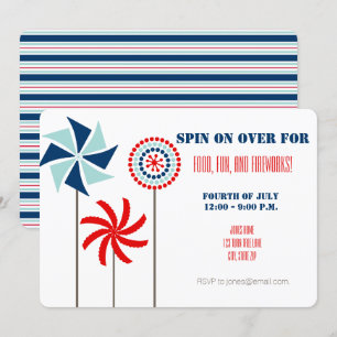 Pinwheel Picnic oder Summer GRILLEN Party Einladung