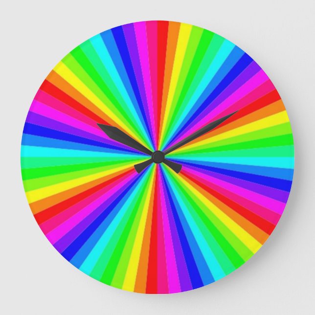 PINWHEEL RAINBOW GROßE WANDUHR (Vorderseite)
