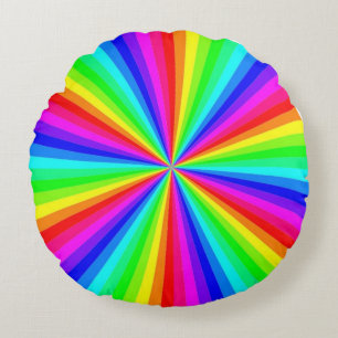 PINWHEEL RAINBOW RUNDES KISSEN