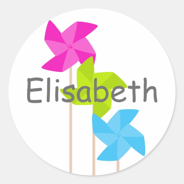 Pinwheel Trio Runder Aufkleber (Vorderseite)