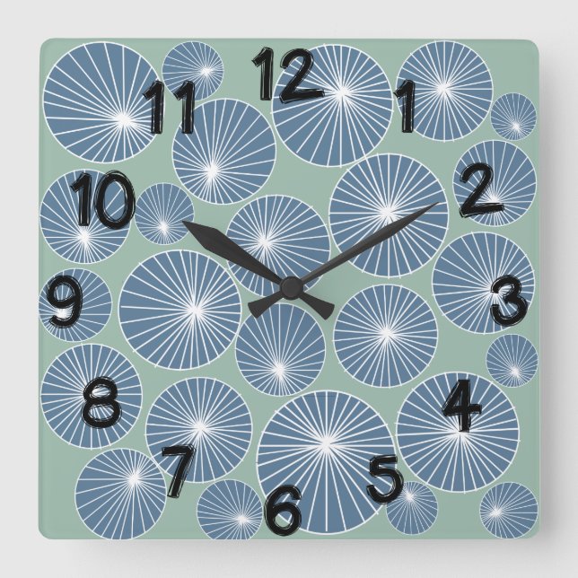 Pinwheels Acrylmauer Quadratische Wanduhr (Vorderseite)