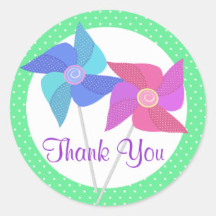 Pinwheels und Polka Dots Runder Aufkleber