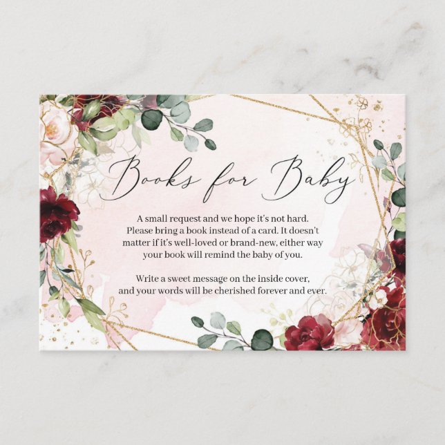 Pinzette goldfarbene Bücher für Babys Begleitkarte (Vorderseite)