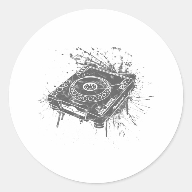 Pioneer CDJ-1000 Graffiti Runder Aufkleber (Vorderseite)