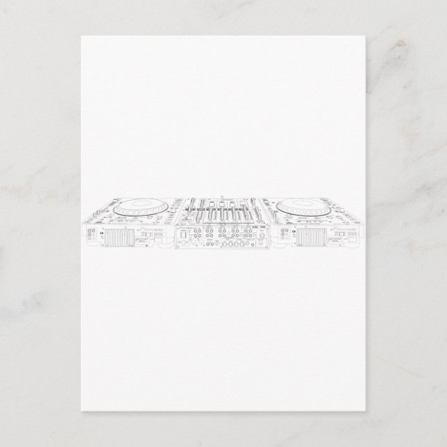 Pioneer CDJ-1000 Setup - DJ Djing Disk Jockey Postkarte (Vorderseite)