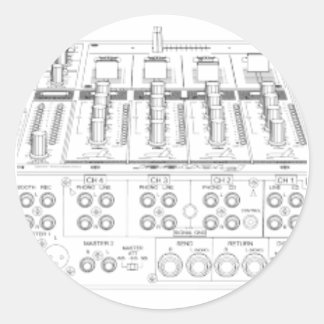 Pioneer CDJ-1000 Setup - DJ Djing Disk Jockey Runder Aufkleber