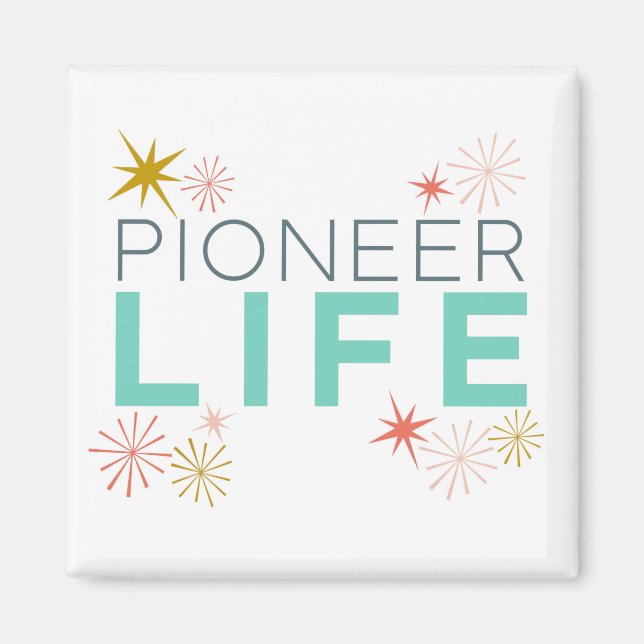 Pioneer Life Funkelnd farbig Magnet (Vorne)