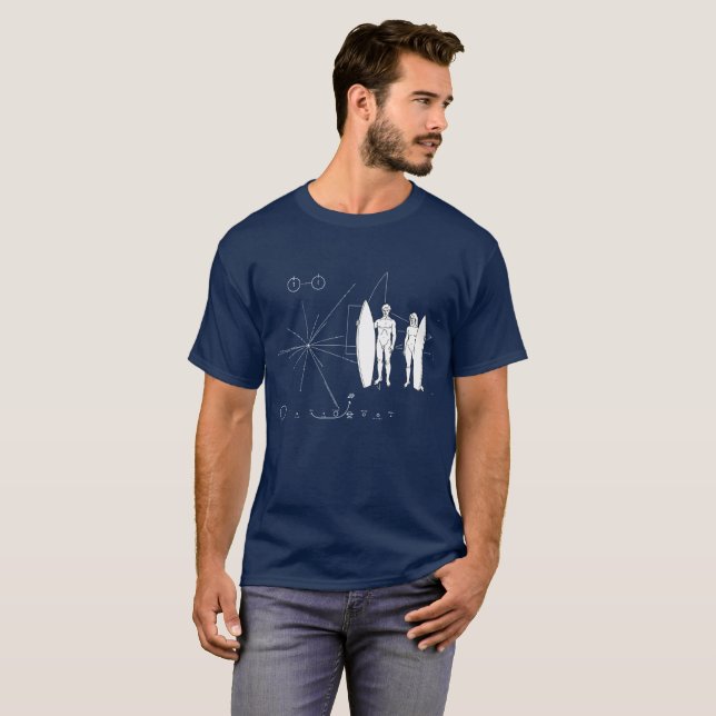 Pioneer plaque Surf T-Shirt (Vorne ganz)