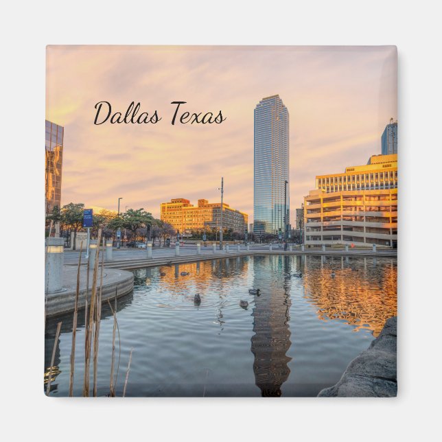 Pioneer Plaza Pond Morgens Magnet (Vorne)