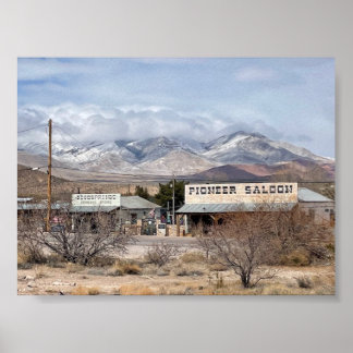 Pioneer Saloon & Goodspring General Store Winter Poster