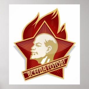 Pioneers Organisation Wladimir Lenin Kommunismus Poster