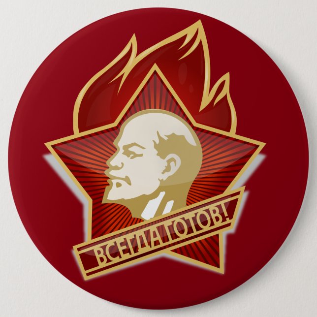 Pioneers Pin Button feat. Lenin (Vorderseite)