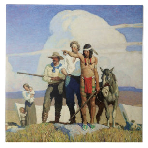 Pioneers Western Art von NC Wyeth Fliese