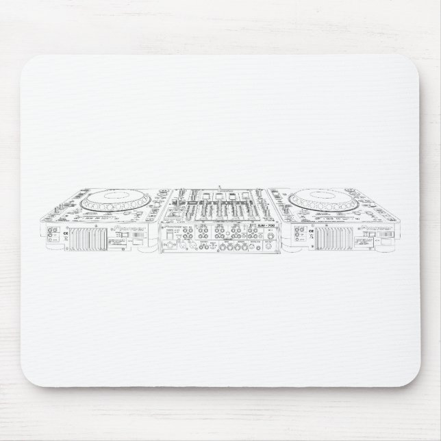 Pionier-CDJ-1000 gegründet - Disc-Jockey DJ Djing Mousepad (Vorne)