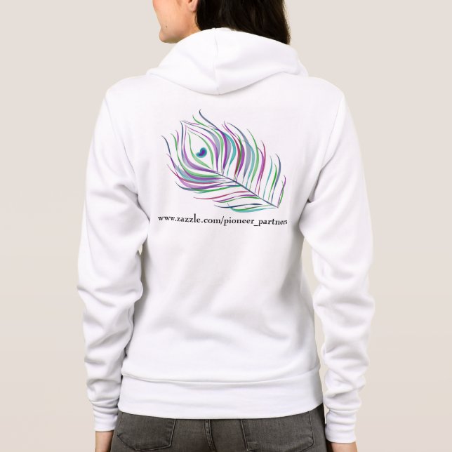 Pionier partners zazzle Pfaufeder und -Blume Hoodie (Rückseite)