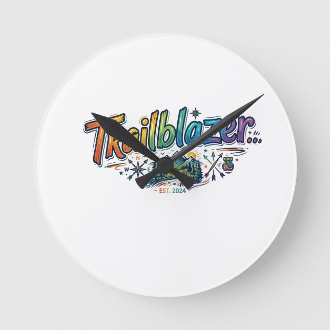 Pionier Runde Wanduhr (Vorderseite)
