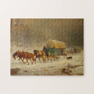 Pioniere trotzen einem Schneesturm auf dem Heimweg Puzzle