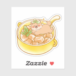 Piou der Shiba-Hund in kawaii Suppentasse Aufkleber
