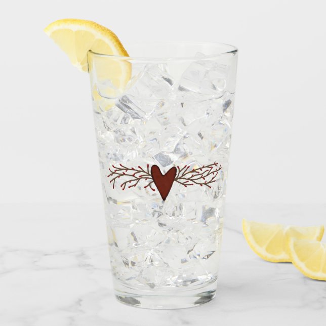 Pip Berry Heart Drink Glass Glas (Vorderseite Ice)