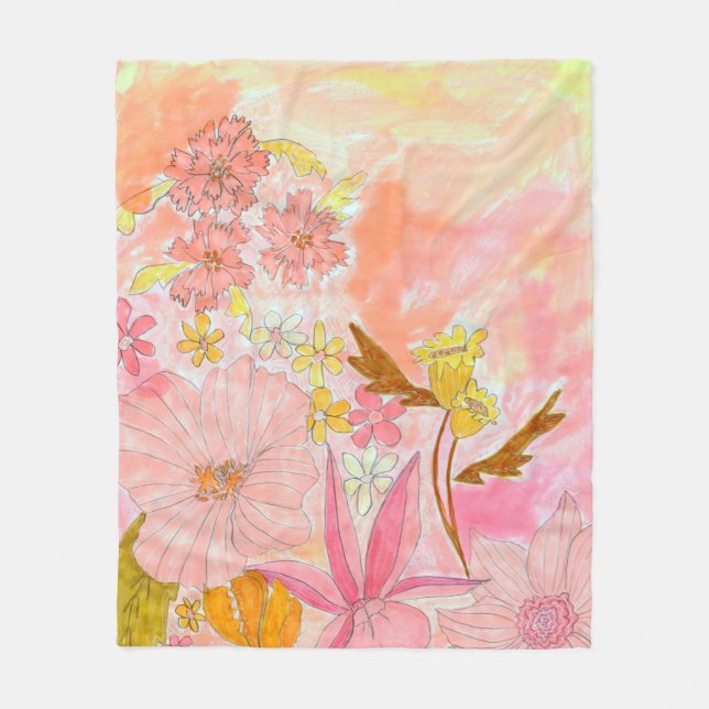 Pip Gerard Modern Fantasy Ink Garden Illustration Fleecedecke (Vorderseite)