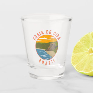 Pipa Beach Brasil Reise Kunst Vintage Schnapsglas