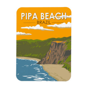 Pipa Beach Brasilien Reisen Art Vintag Magnet