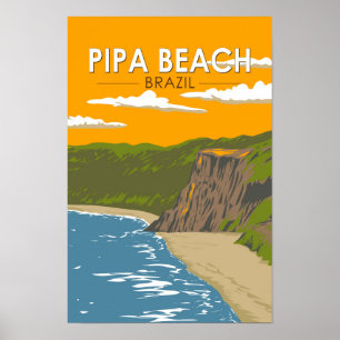 Pipa Beach Brasilien Reisen Art Vintag Poster
