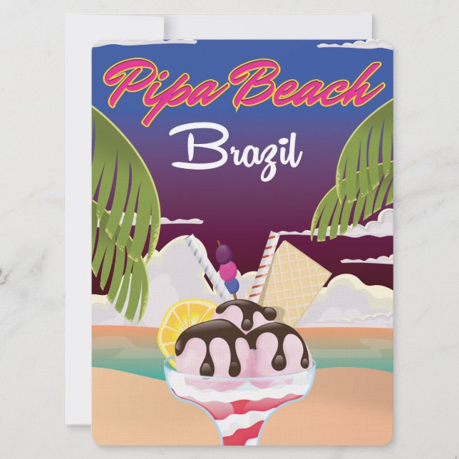 Pipa Beach Brazil Vacation Poster Einladung (Vorderseite)