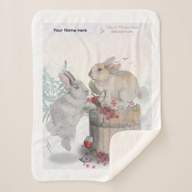 "Pipa & Marlow" Boganhues Druck Sherpadecke (Vorderseite)