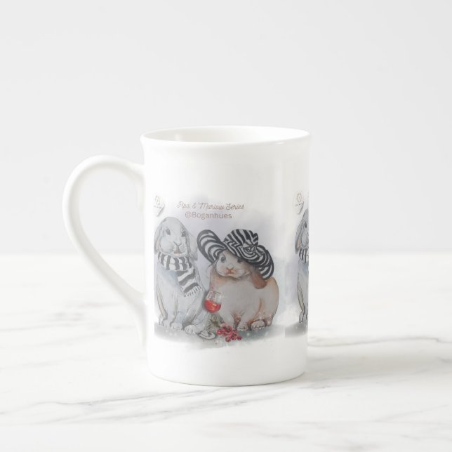 "Pipa & Marlow" Boganhues Print Prozellantasse (Links)