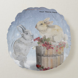 "Pipa & Marlow" Boganhues print Rundes Kissen