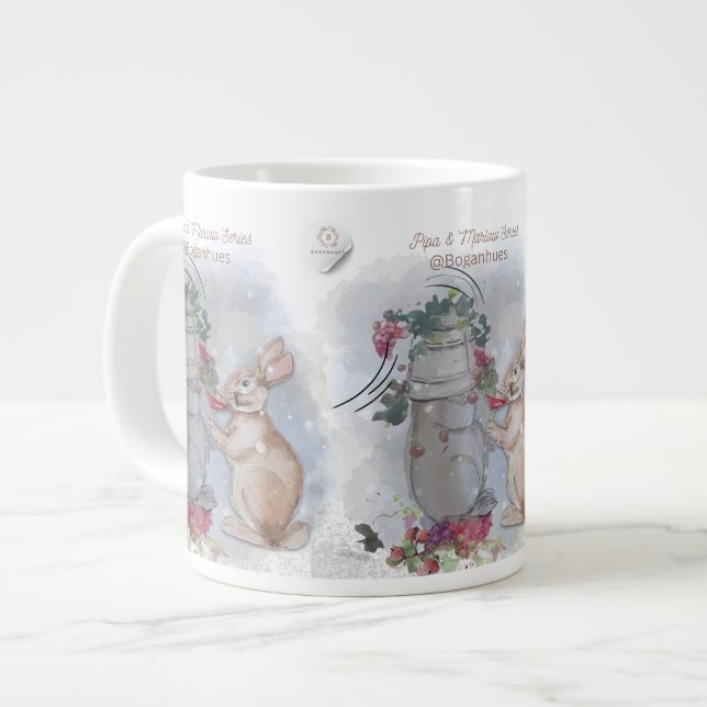 Pipa & Marlow Series Boganhues Print Jumbo-Tasse (Vorderseite Links)