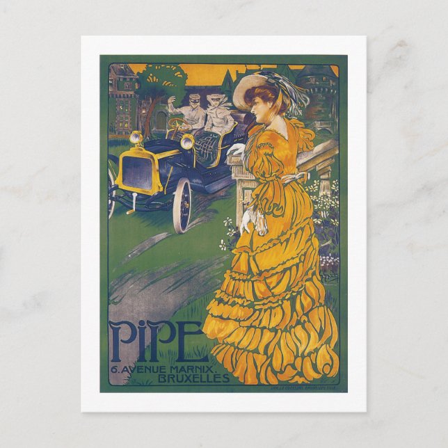 Pipe Automobile - Vintage belgische Werbung Postkarte (Vorderseite)