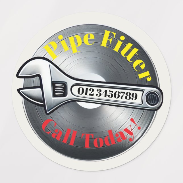 Pipe-Fitter-Sticker - Werbung für Unternehmen Etiketten (Design 1)