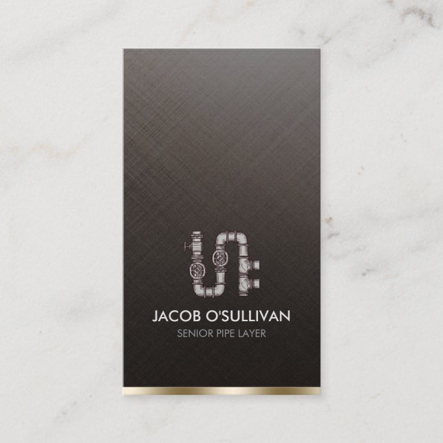 Pipe Layer Fitter Plumber Plumbing Visitenkarte (Vorderseite)