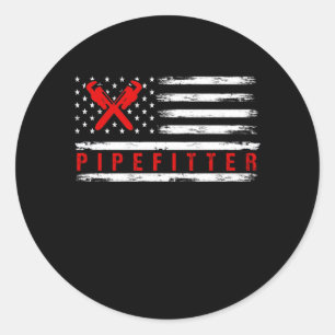 Pipefitter Gifts Funny Plumber Runder Aufkleber