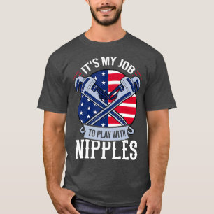 Pipefitter Steamfitter Gift Plumber USA American T-Shirt