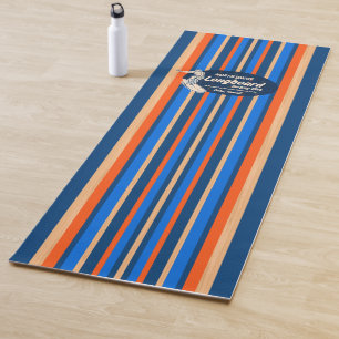 Pipeline Surfboard Hawaiian Striped Royal Blue Yogamatte