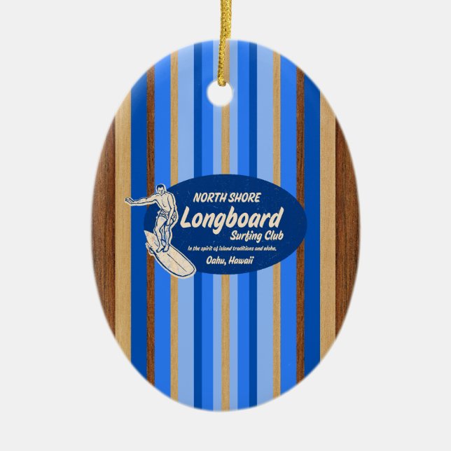 Pipeline Vintag Surfboard Ornament (Vorne)