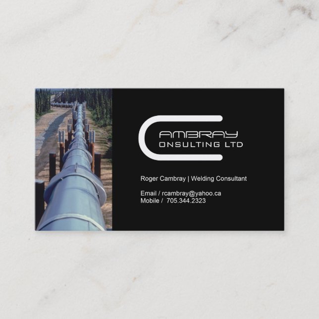 Pipeline Welder Business Card Visitenkarte (Vorderseite)