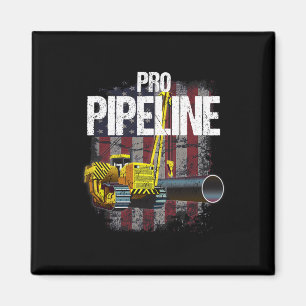 Pipeline Welders Usa Flag Side Boom Pipe Trump Gif Magnet