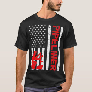 Pipeliner Vintag American Flag Pipeline Welder T-Shirt