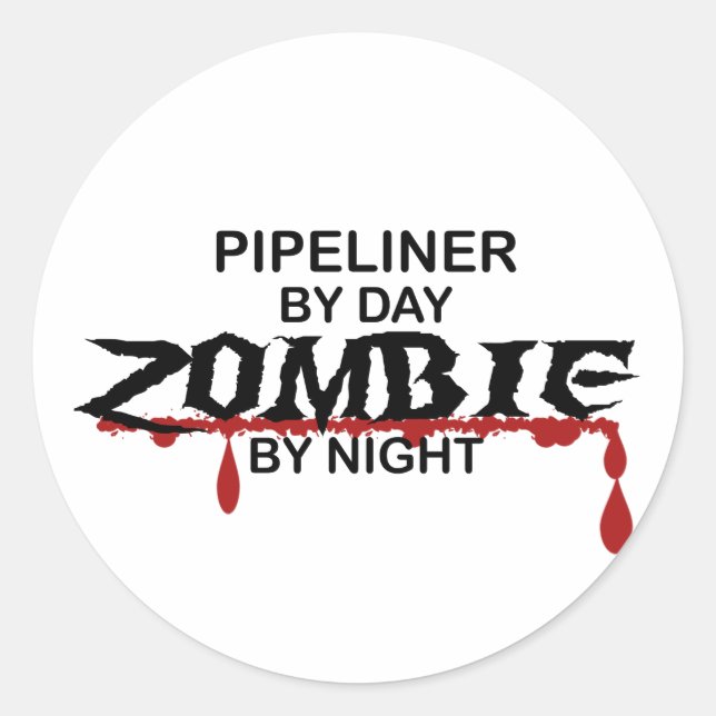 Pipeliner Zombie Runder Aufkleber (Vorderseite)